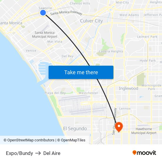 Expo/Bundy to Del Aire map