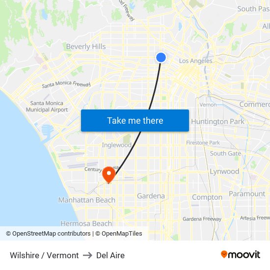 Wilshire / Vermont to Del Aire map