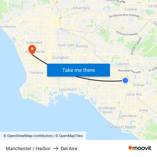Manchester / Harbor to Del Aire map