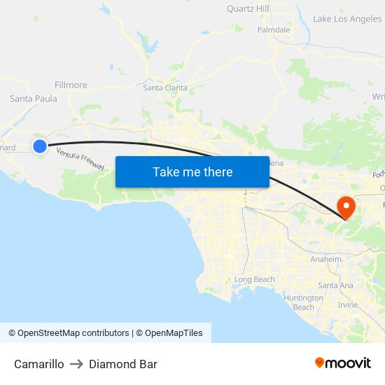 Camarillo to Diamond Bar map