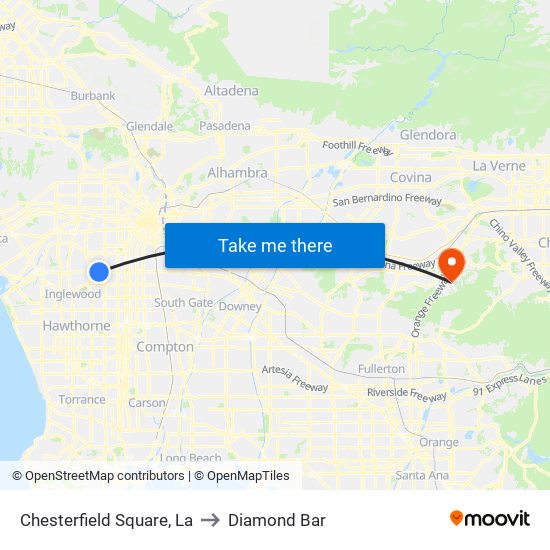 Chesterfield Square, La to Diamond Bar map