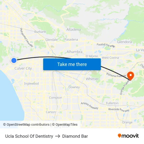 Ucla School Of Dentistry to Diamond Bar map
