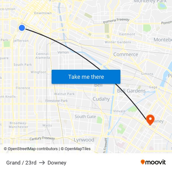 Grand / 23rd to Downey map