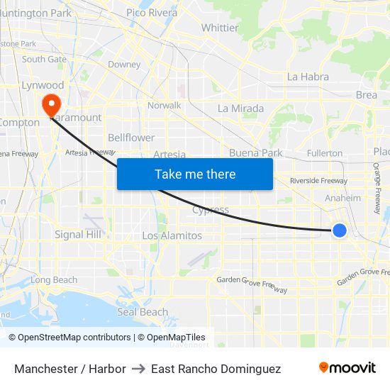 Manchester / Harbor to East Rancho Dominguez map