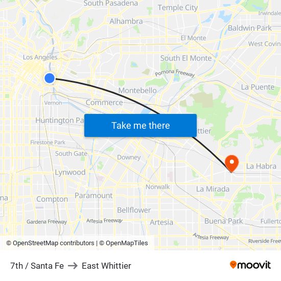 7th / Santa Fe to East Whittier map