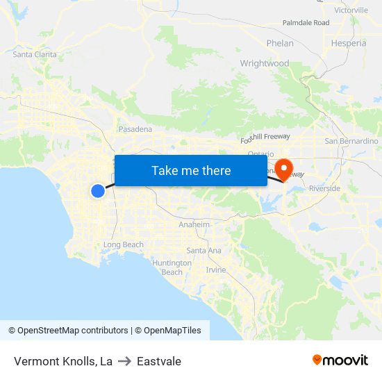 Vermont Knolls, La to Eastvale map