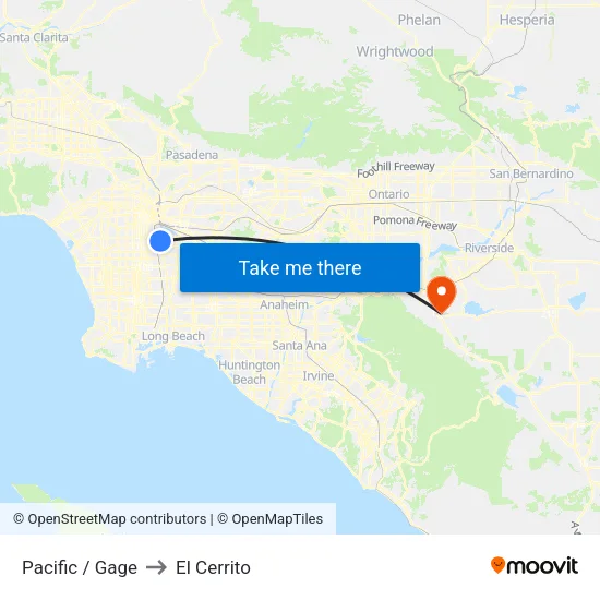 Pacific / Gage to El Cerrito map