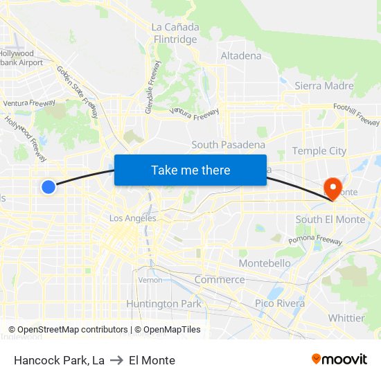 Hancock Park, La to El Monte map