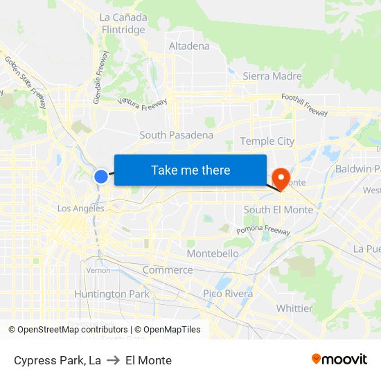 Cypress Park, La to El Monte map
