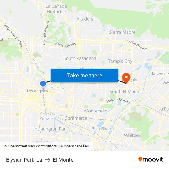 Elysian Park, La to El Monte map