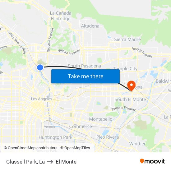 Glassell Park, La to El Monte map