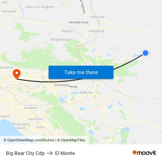 Big Bear City Cdp to El Monte map