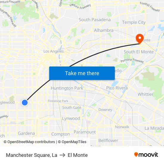 Manchester Square, La to El Monte map