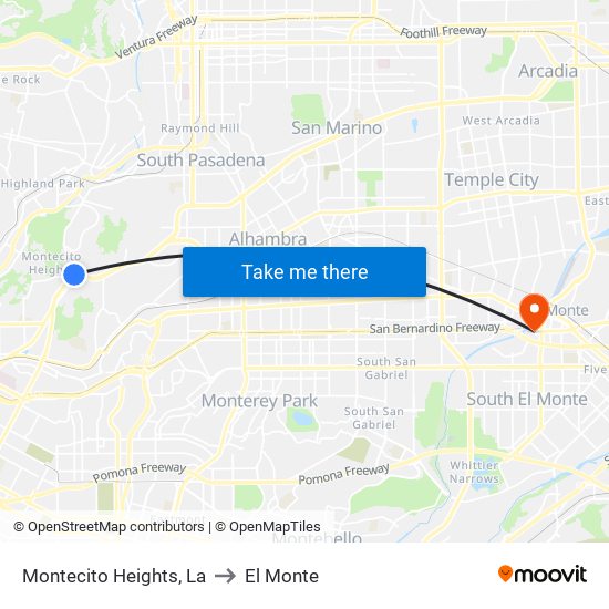 Montecito Heights, La to El Monte map