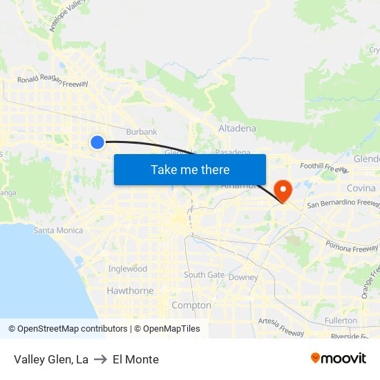 Valley Glen, La to El Monte map