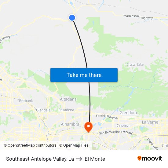 Southeast Antelope Valley, La to El Monte map