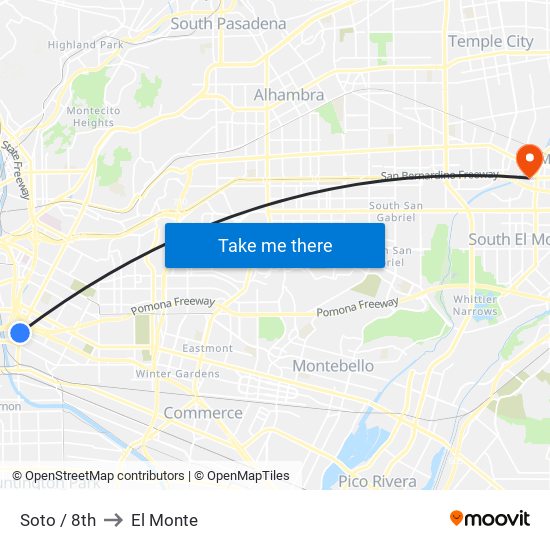 Soto / 8th to El Monte map