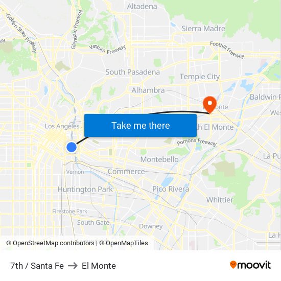 7th / Santa Fe to El Monte map