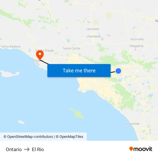 Ontario to El Rio map