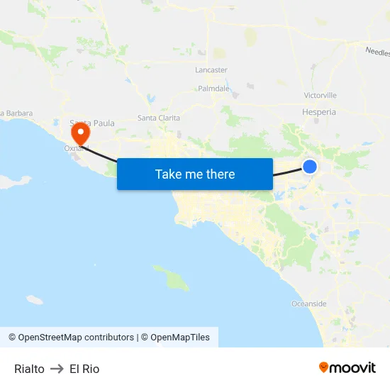 Rialto to El Rio map