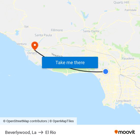 Beverlywood, La to El Rio map