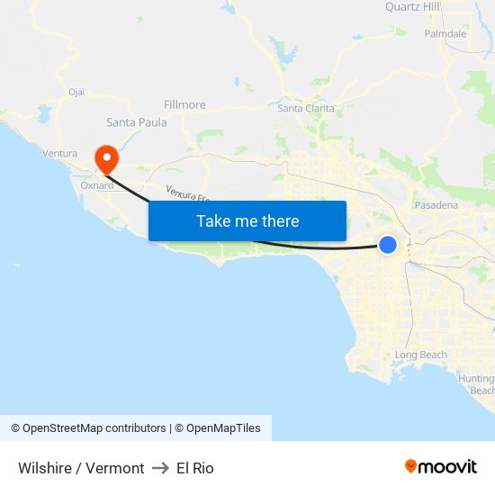 Wilshire / Vermont to El Rio map