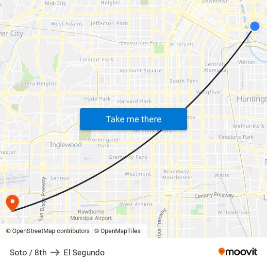 Soto / 8th to El Segundo map