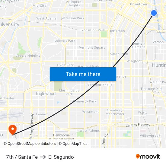 7th / Santa Fe to El Segundo map