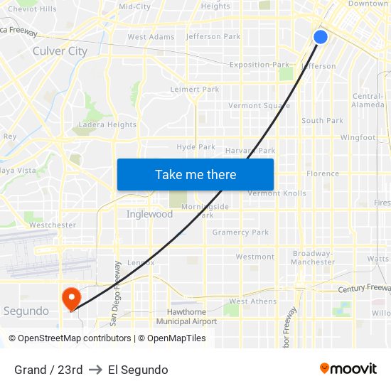 Grand / 23rd to El Segundo map