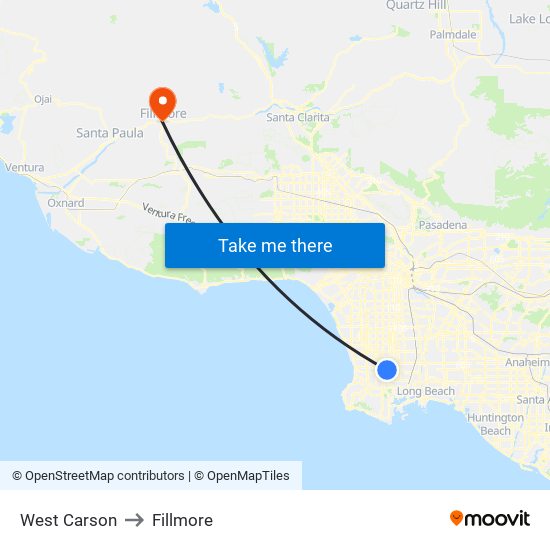 West Carson to Fillmore map