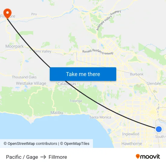 Pacific / Gage to Fillmore map