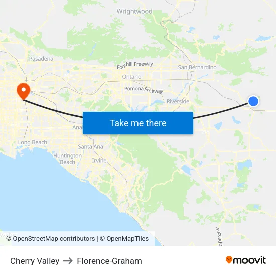Cherry Valley to Florence-Graham map