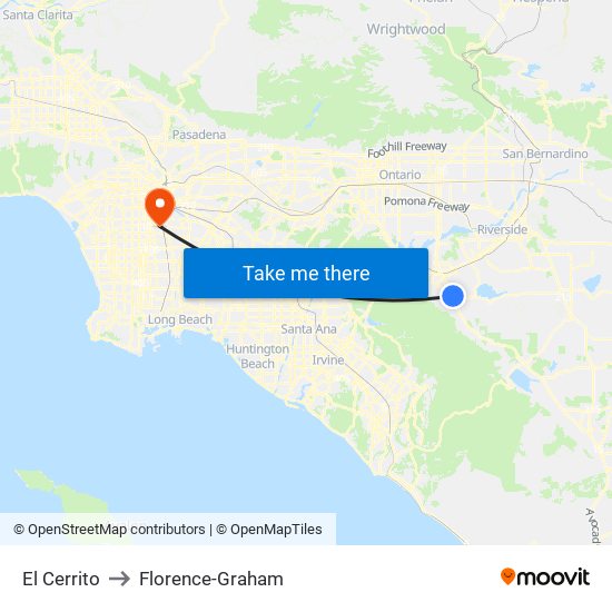 El Cerrito to Florence-Graham map