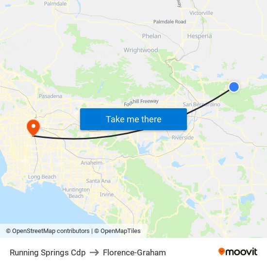 Running Springs Cdp to Florence-Graham map