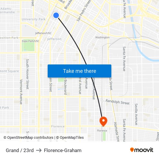 Grand / 23rd to Florence-Graham map