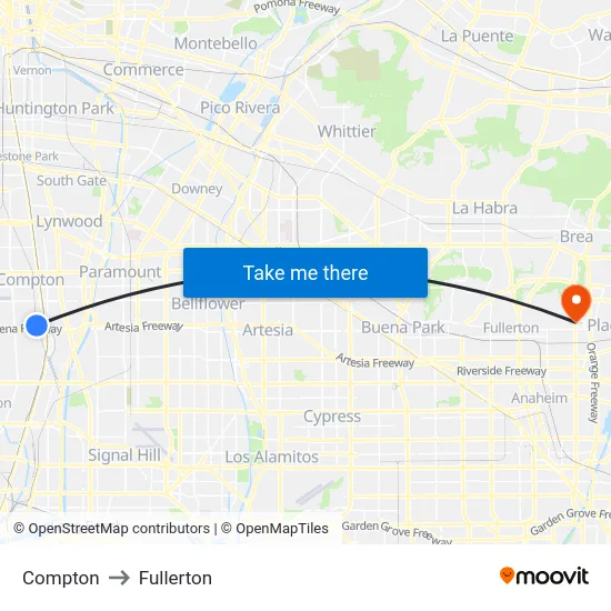 Compton to Fullerton map