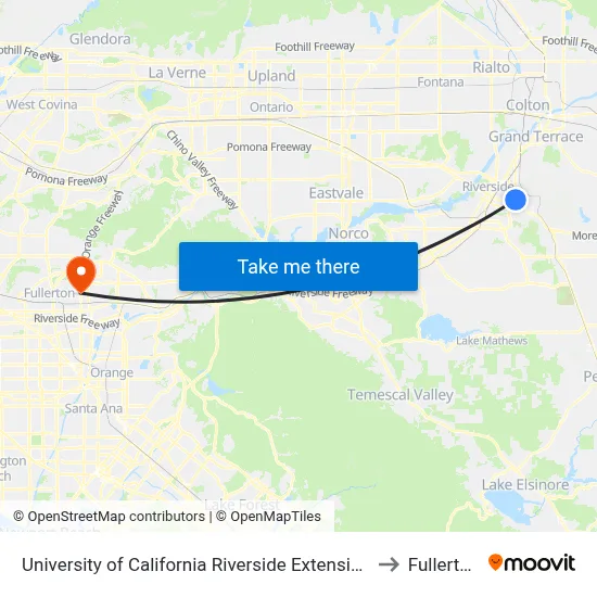 University of California Riverside Extension to Fullerton map