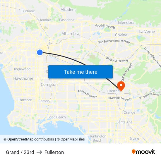 Grand / 23rd to Fullerton map