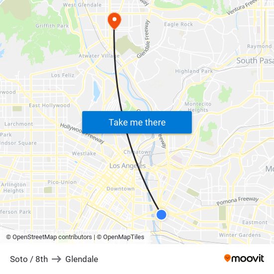 Soto / 8th to Glendale map