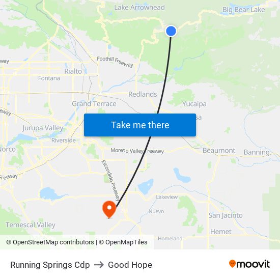 Running Springs Cdp to Good Hope map