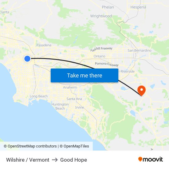 Wilshire / Vermont to Good Hope map