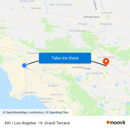 6th / Los Angeles to Grand Terrace map