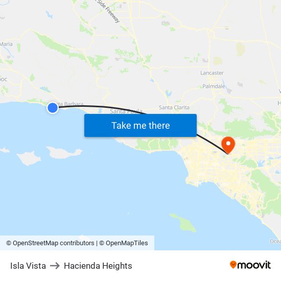 Isla Vista to Hacienda Heights map