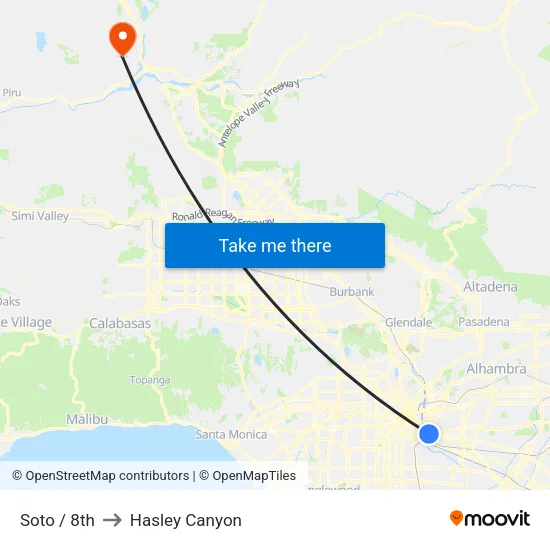Soto / 8th to Hasley Canyon map