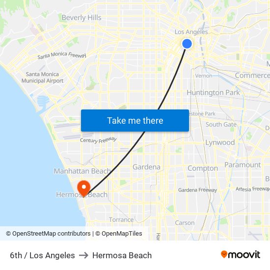 6th / Los Angeles to Hermosa Beach map