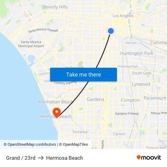 Grand / 23rd to Hermosa Beach map