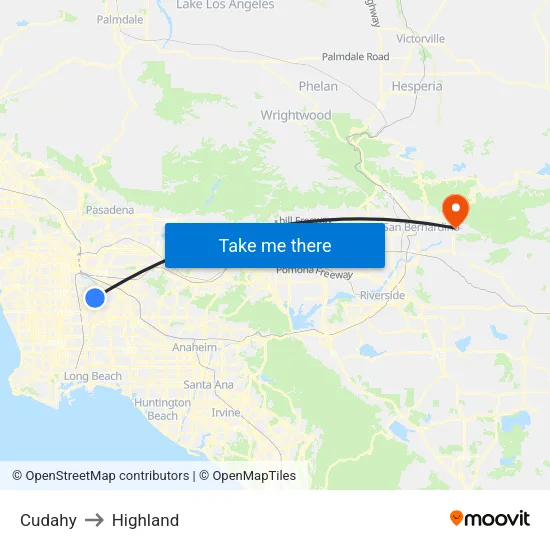 Cudahy to Highland map