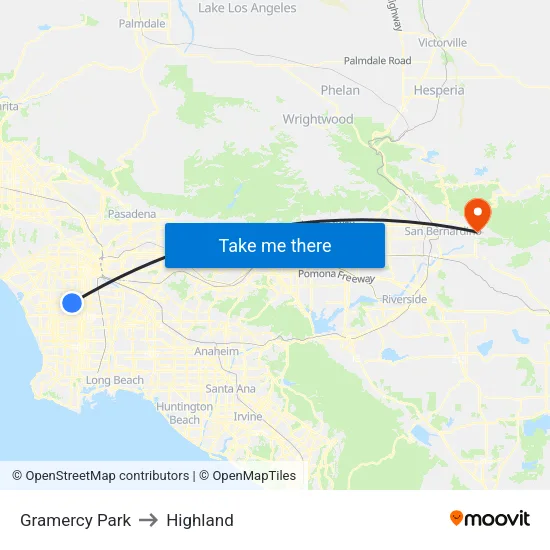 Gramercy Park to Highland map