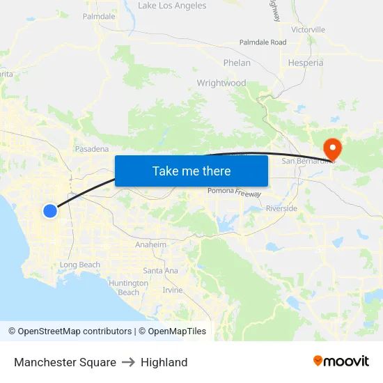 Manchester Square to Highland map