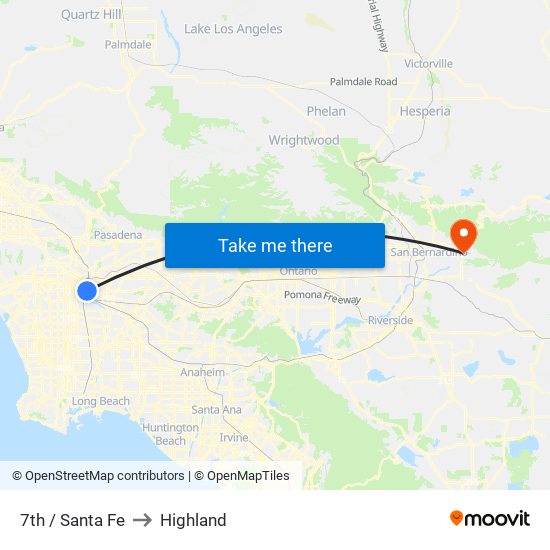 7th / Santa Fe to Highland map